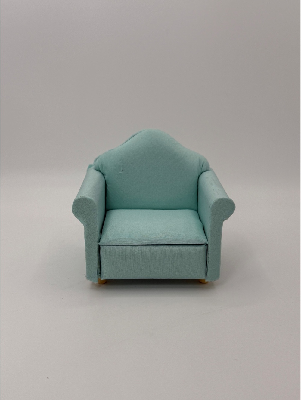 1:12 Scale Dollhouse Armchair Upholstered Chair Wooden Feet Miniature Furniture